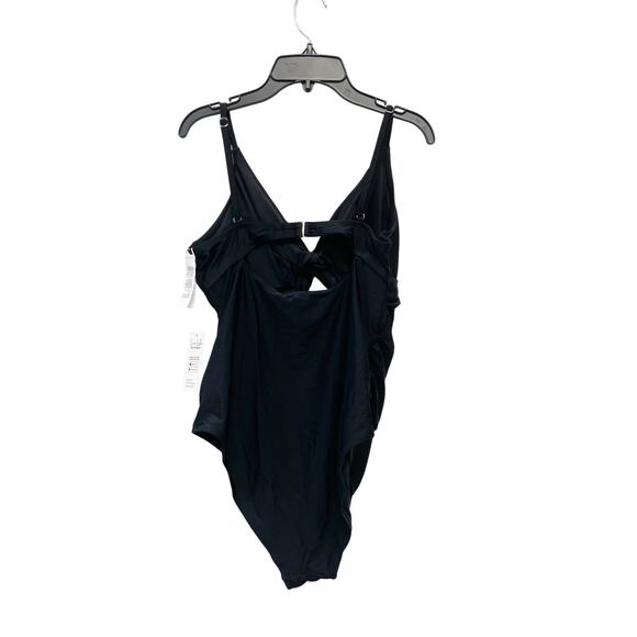 Cupshe Women's V Neck Timeless Black Ruched One Piece Swimwear Size Large - Picture 4 of 7